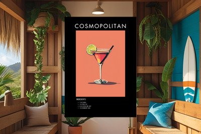 Cosmopolitan Cocktail Poster/Druck A3/A4/A5 230 g/m² gerahmt 001
