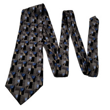 Geoffrey Beene Mens Silk Tie Necktie Blue Floral Pattern Formal Business USA