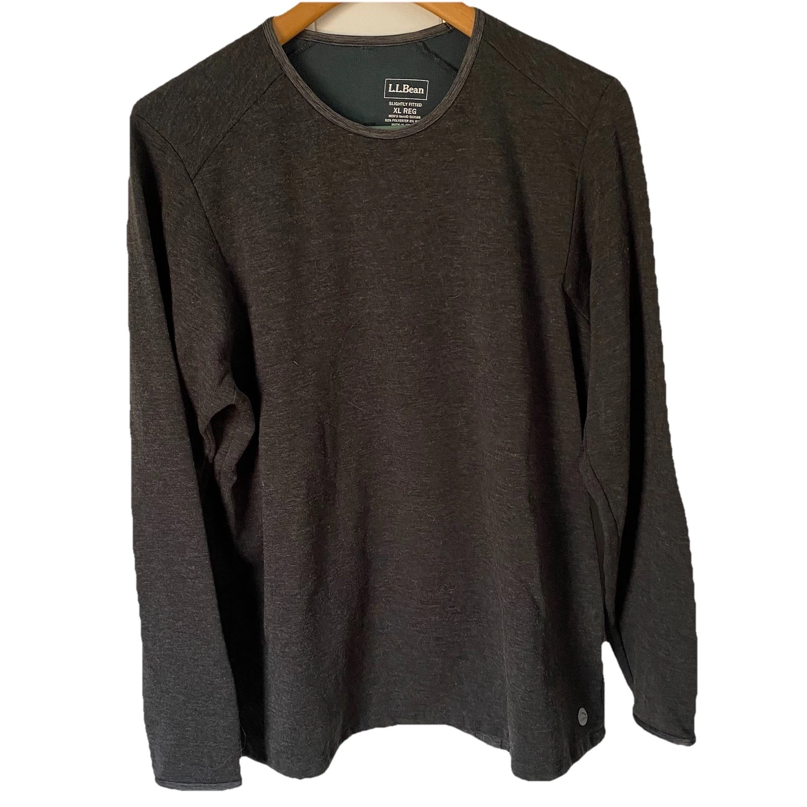 L.L. Bean Shirt Mens XL Slightly Fitted Gray Long Sleeve Outdoor RN#71341 Winter