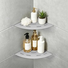 2 PCS Brushed Nickel 8 Inch Corner Shower Shelf SUS304 Stainless Steel Rust
