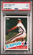 1985 TOPPS MINI #114 BOB JAMES PSA 9 MAC FINEST GRADED 100 MADE VERY RARE * 1694