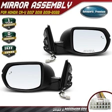 Pair Power Mirror with Manual Fold Blind Spot Turn Signal for Honda CR-V 17-22