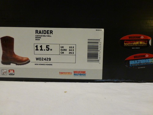 Stivali da lavoro uomo Wolverine in pelle marrone pull on Raider 11,5 M, D W02429 $260 - Foto 10 di 10