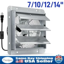 Shutter Shop Exhaust Fan 7/10/12/14 Inch Wall Mount Industrial Garage Attic New