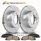 Front Drilled Slotted Brake Rotors w/ Brake Pads For 2009-18 Dodge Ram 2500 3500