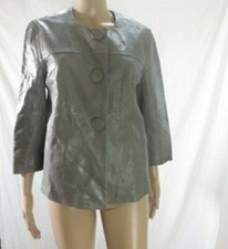 Vince Gray Leather Jacket Size L