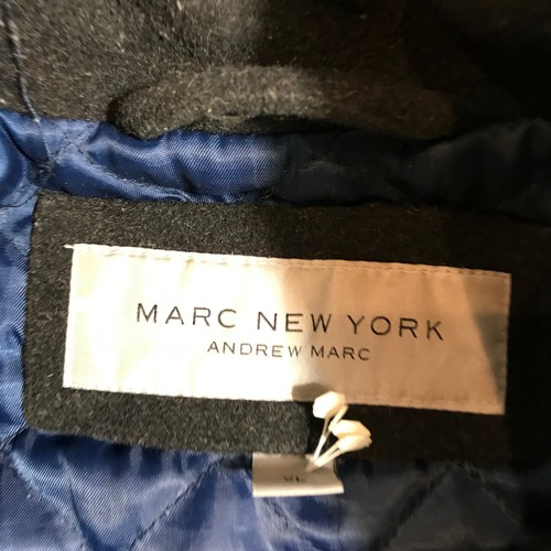 Marc New York Coat Mens Extra Large Full ZIp Wool Dark Gray Lined Jacket Casal - Picture 4 of 10