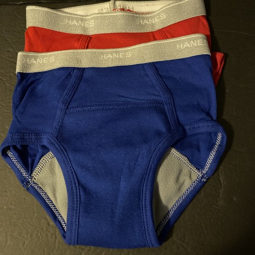 Hanes Toddler Boys Size 4T Blue Red Briefs NWOT