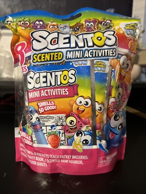 Scentos Mini Activities 8 Packets Activity Books & Mini Marker for Kids Ages 3+