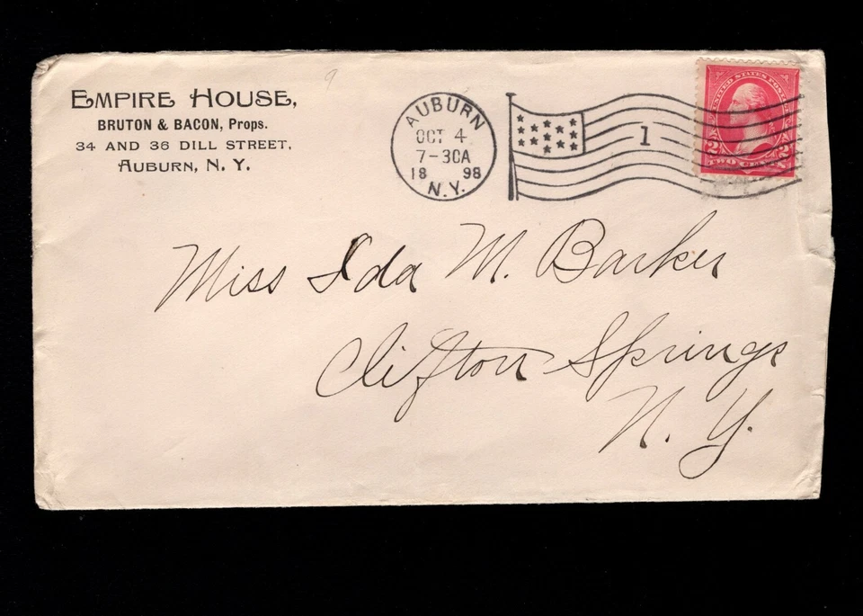 Empire House Typewriter Smith Premier Ad Backside Auburn NY Flag 1898 Cover 10e - Image 2 of 2