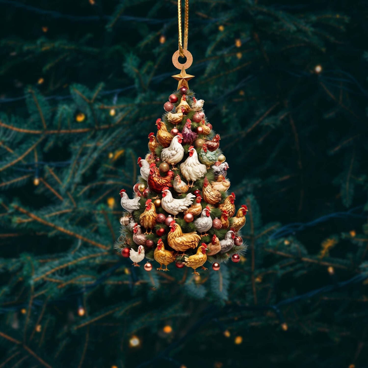 Chicken Christmas Tree Ornament Chicken Lover Keepsake Chicken Home