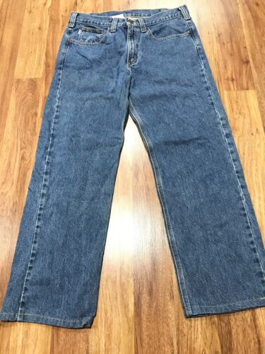 HERREN 32 x 28 - Vintage Carhartt B480 gerades Bein traditionelle Passform Denim Jeans Hose