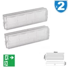 2x Outdoor Emergency Exit Fire Non Bulkhead 5W Light Wall LED Maintained IP65