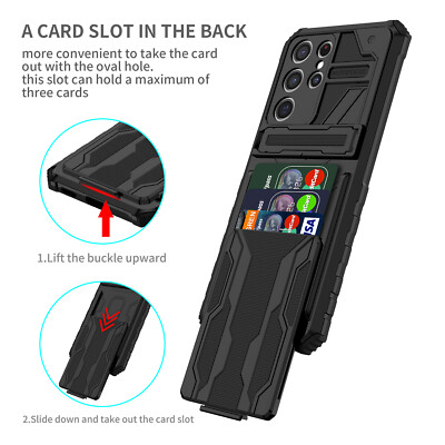 Hybrid Case Wallet Card Stand Cover For Samsung S22 Ultra S21 FE A13 A53 A73 5G
