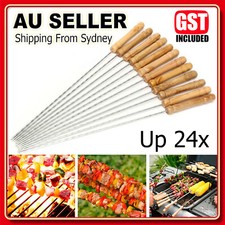 BBQ Metal Skewers Stainless Steel Flat Needle Barbecue Tools Kebab Stick AU