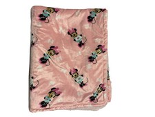 Disney MINNIE MOUSE Baby Blanket Pink Velour Sherpa 30x40