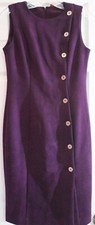 NEW Calvin Klein Microfiber Dress With Gold Button Down - Wine Size 4