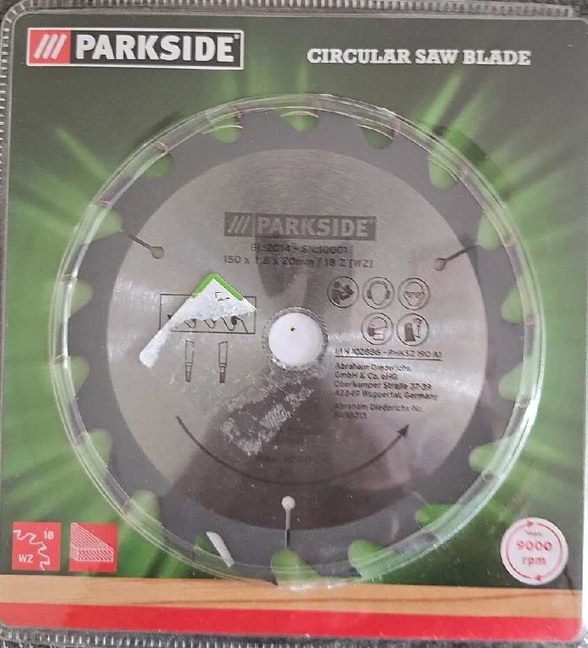 Circular Saw Blade Parkside 150x1.6x20mm 18 Z Wz eBay