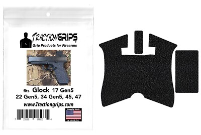 #ad #ad Tractiongrips black rubber gun grip tape overlay for GEN5 Glock 17 22 34 45 47 $12.00