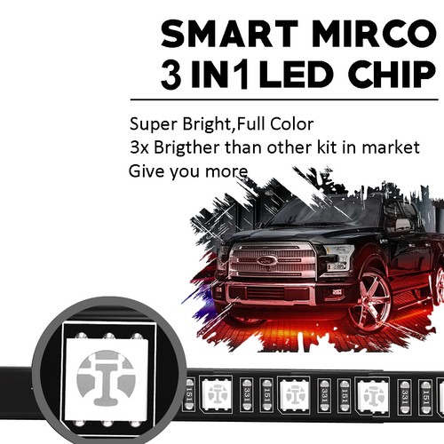 4pcs RGB-W Multi-color LED Underglow Underbody Car Truck Under Glow Lighting Kit - Picture 6 of 8