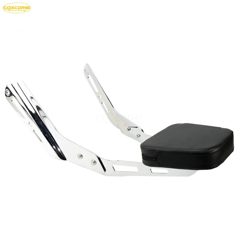 Chrome Rear Sissy Bar Backrest w/Pad Luggage Rack For Honda VTX 1300C
