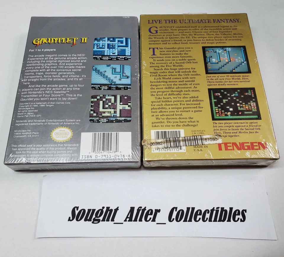 NES Gauntlet 1 and 2 lot Nintendo NEW Sealed H-Seam ULTRA RARE! 1 owner - Image 2 of 3