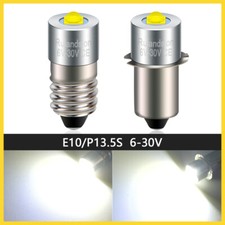 2pcs White PR2 P13.5S E10 LED Flashlight Torch Headlight Bulb Lamp 6V 9V 12V 18V