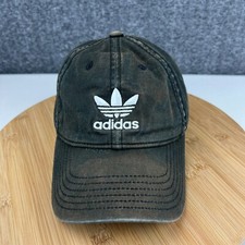 Adidas Trefoil Logo Hat Cap Strapback OSFM Black Cotton Nicely Faded