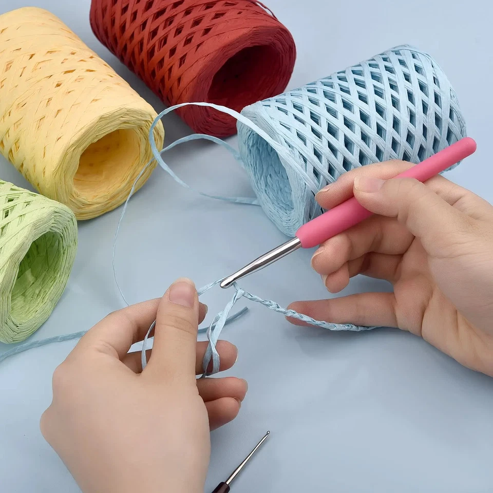200m natürliche Raffia Strohgarn für Stricken Häkeln Papier Faden DIY Tasche Hut - Bild 4 von 4