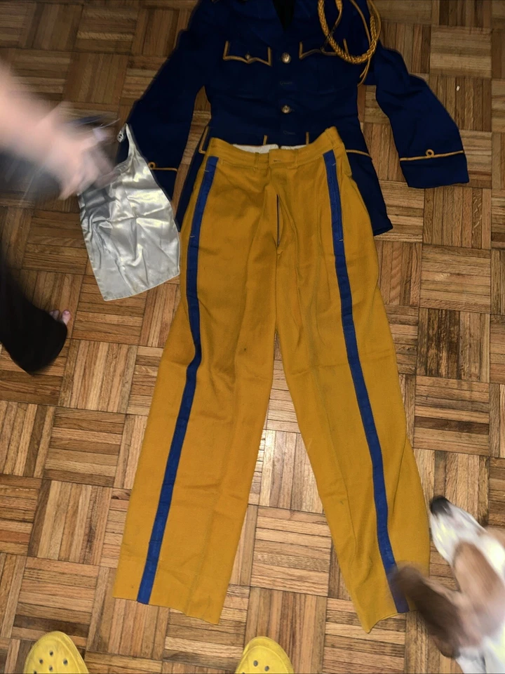 Disfraz de uniforme de banda de marcha vintage chaqueta azul Foto 2 de 4
