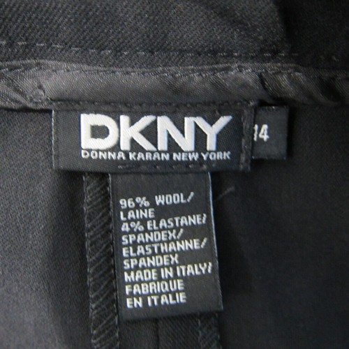 Donna Karan DKNY Black Stretch Wool Wide Leg Pants women's size 14 - Picture 6 of 6
