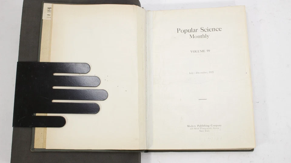 Bound Magazine: Popular Science Monthly: July-Dec. 1921 - Image 2 of 4