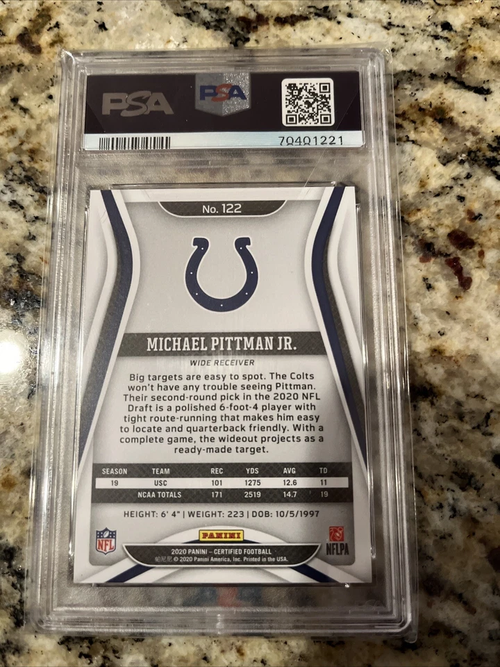 2020 Certified Mirror Teal Michael Pittman Jr  Psa10 8.5 #122 RC /50 - Image 3 of 3