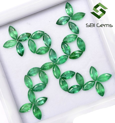 6x3 mm Natural Emerald Marquise Cut Lot 10Pcs 2.11 Cts Calibrated Loose Gemstone - Picture 5 of 5