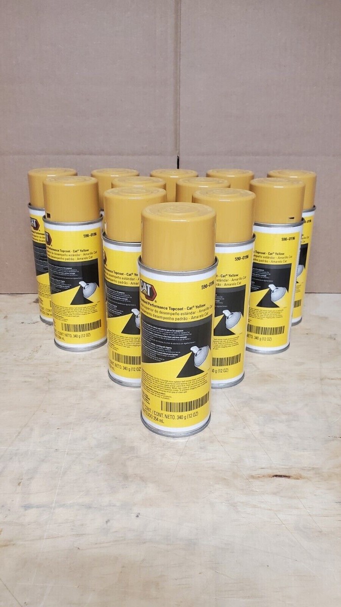GENUINE OEM CATERPILLAR CAT YELLOW TOPCOAT SPRAY PAINT 12