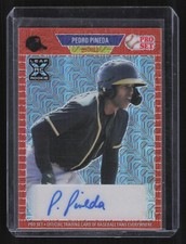 2021 Leaf Pro Set Metal Pedro Pineda XRC Rookie Auto Red Mojo Oakland 