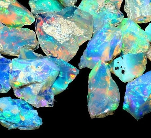 Black Friday Jumbo Mutli Fire Play Of Color Multi Ethiopian Opal rough lot Mk251