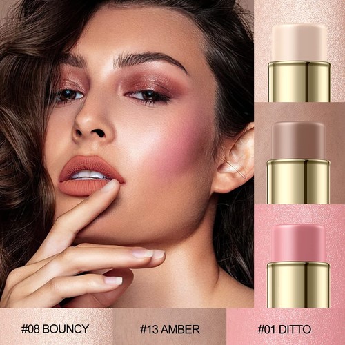 3 Pcs FAIR Contour Stick Set Includes Cream Blush Highlighter and Bronzer - Picture 2 of 7