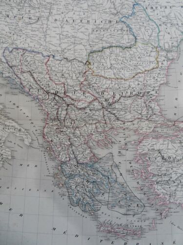 Ottoman Empire Balkans Greece Serbia Bosnia Bulgaria 1861 Tardieu large map - Picture 1 of 4