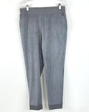 Logo By Lori Goldstein Womens Jogger Pants Gray Elastic Waist Stretch Pull On 10