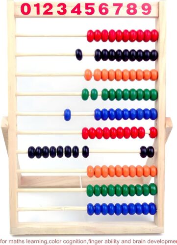 MAGIKON Wooden Counting Number Frame, 10 Rows Abacus for Kids Learning Math