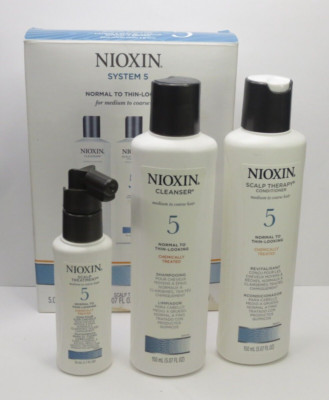 NIOXIN SYSTEM 5 MEDIUM TO COARSE HAIR: CLEANSER, SCALP THERAPY & SCALP TREATMENT