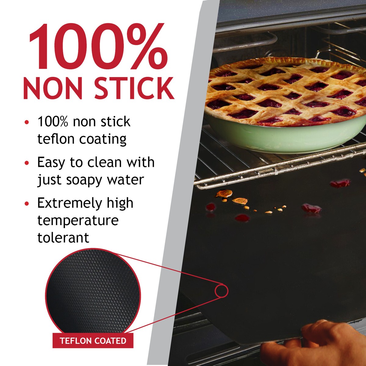 Baking Fit Fab Home Oven Liner X Spares2go Universal Teflon Extra