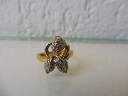 Edler ,hochwertiger Ring   ,750 Gold ,  Herz mit Blättern ,  Diamanten - Bild 1 von 6