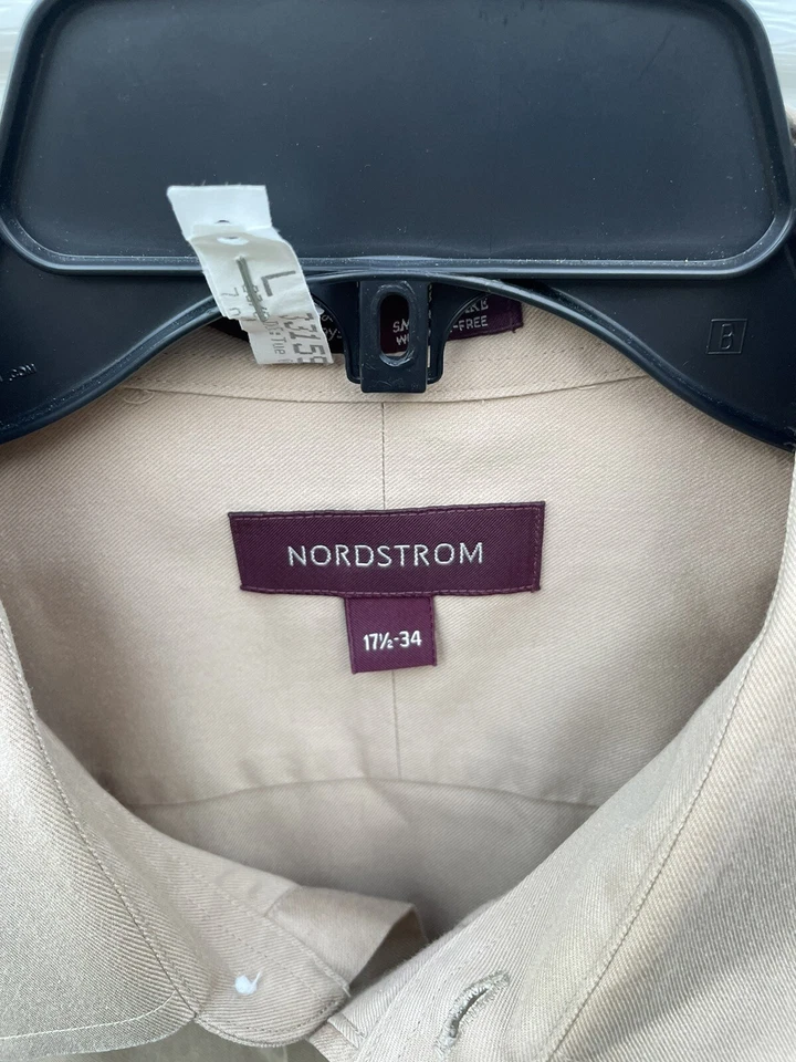 Camisa de vestir tradicional Nordstrom para hombre talla 17,5-34 verde sin arrugas Smartcare Foto 2 de 4