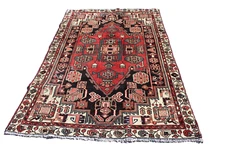 Tribal Vintage Indoor Earth Tone One-of-a-Kind Red Handmade Area Rug 4' x 7' Rug