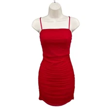 Crystal Doll Dress Junior 7 Red Sexy Bodycon Ruched Party Cocktail Siren Flam