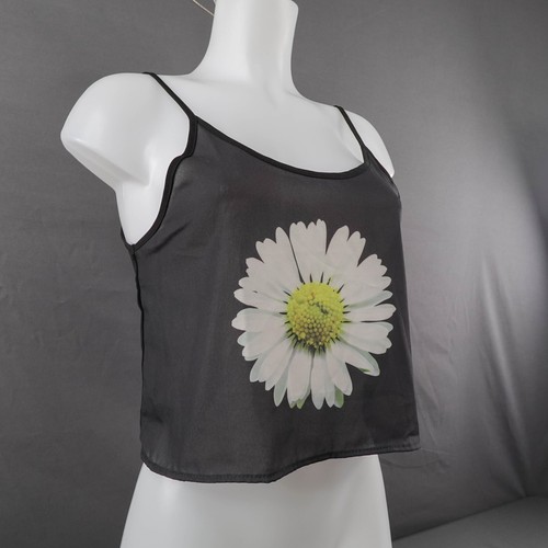 LA Hearts Women Tank Top XS Black Daisy Print Y2K Indie Garden Loud Luxury Y2K - Picture 4 of 12