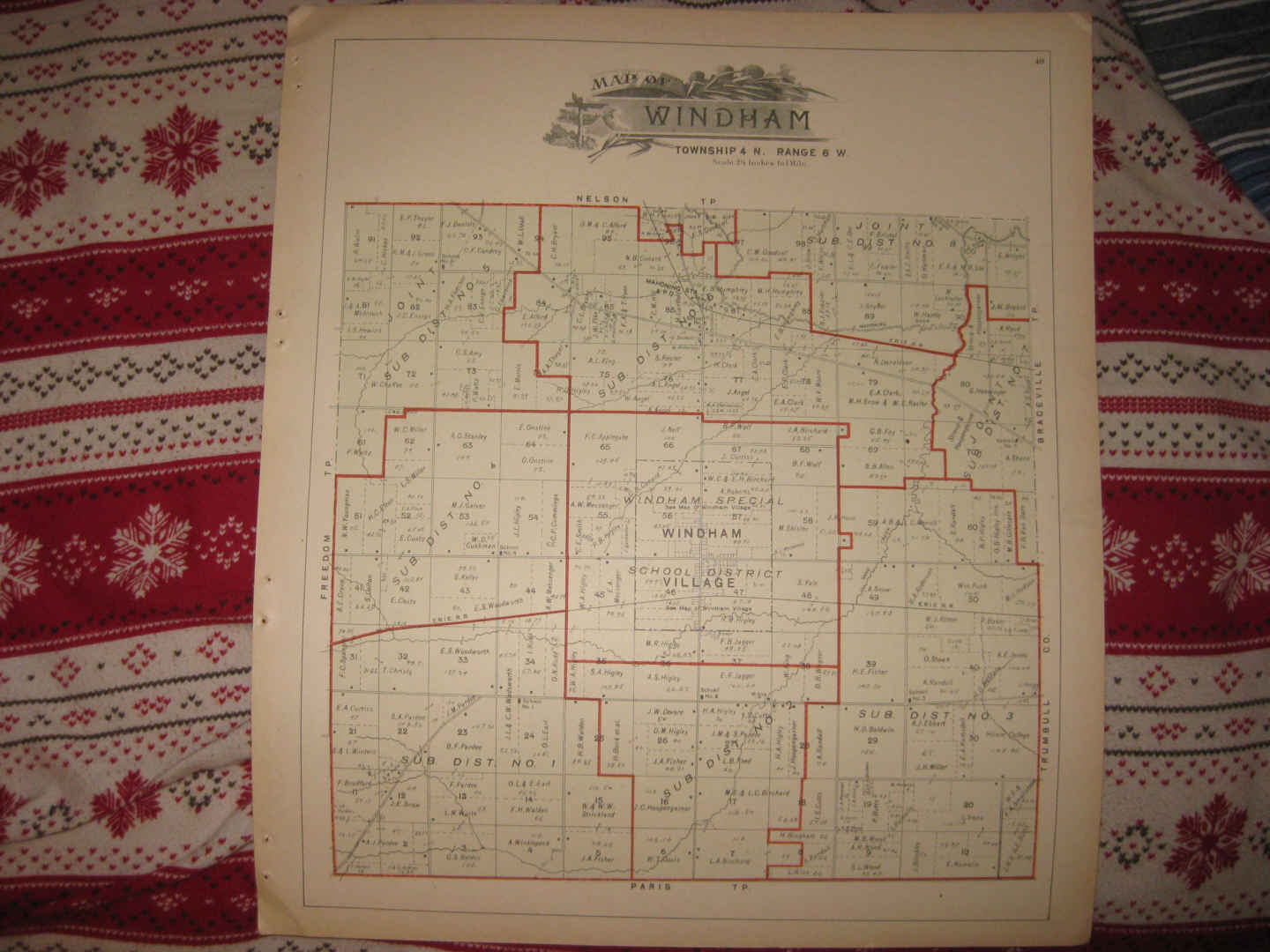 ANTIQUE 1900 WINDHAM VILLAGE & TOWNSHIP MAHONING STATION PORTAGE COUNTY