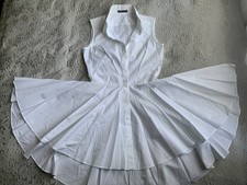 wonens Alexander Mcqueen white sleeveless cotton dress size 40